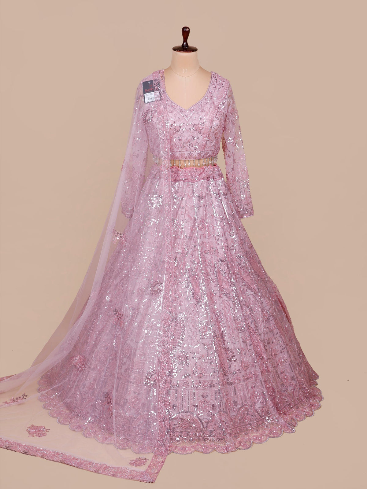MyFashion KLS-2391 Pink Net Lehenga with Sparkling Sequins & Beads