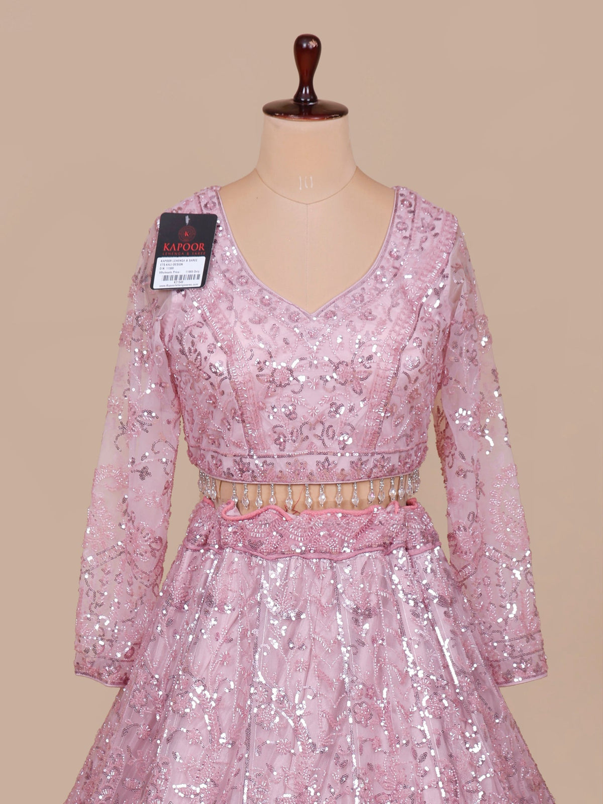 MyFashion KLS-2391 Pink Net Lehenga with Sparkling Sequins & Beads