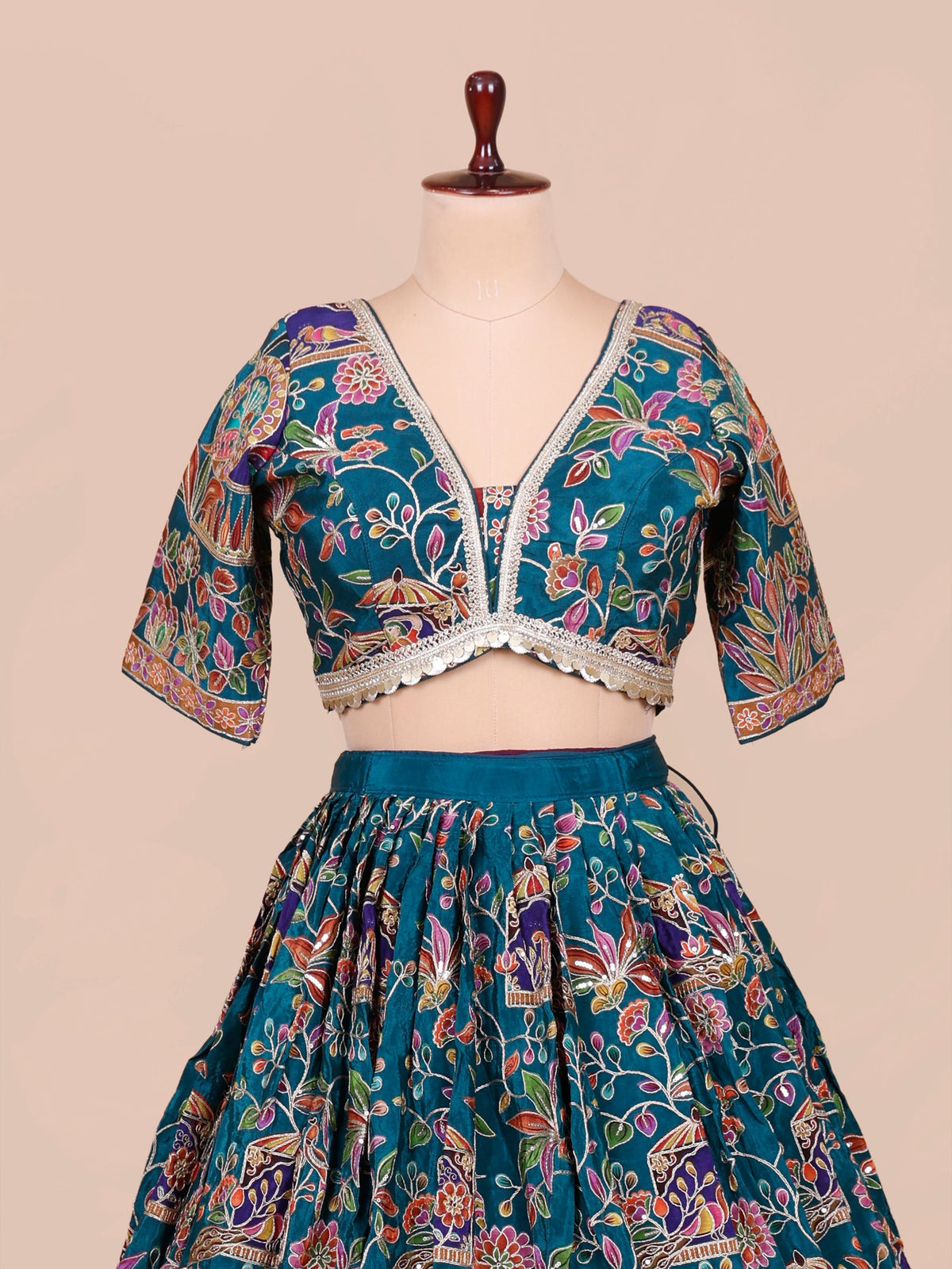 MyFashion KLS-2421 Rama Blue Noor-e-Kashmir Lehenga