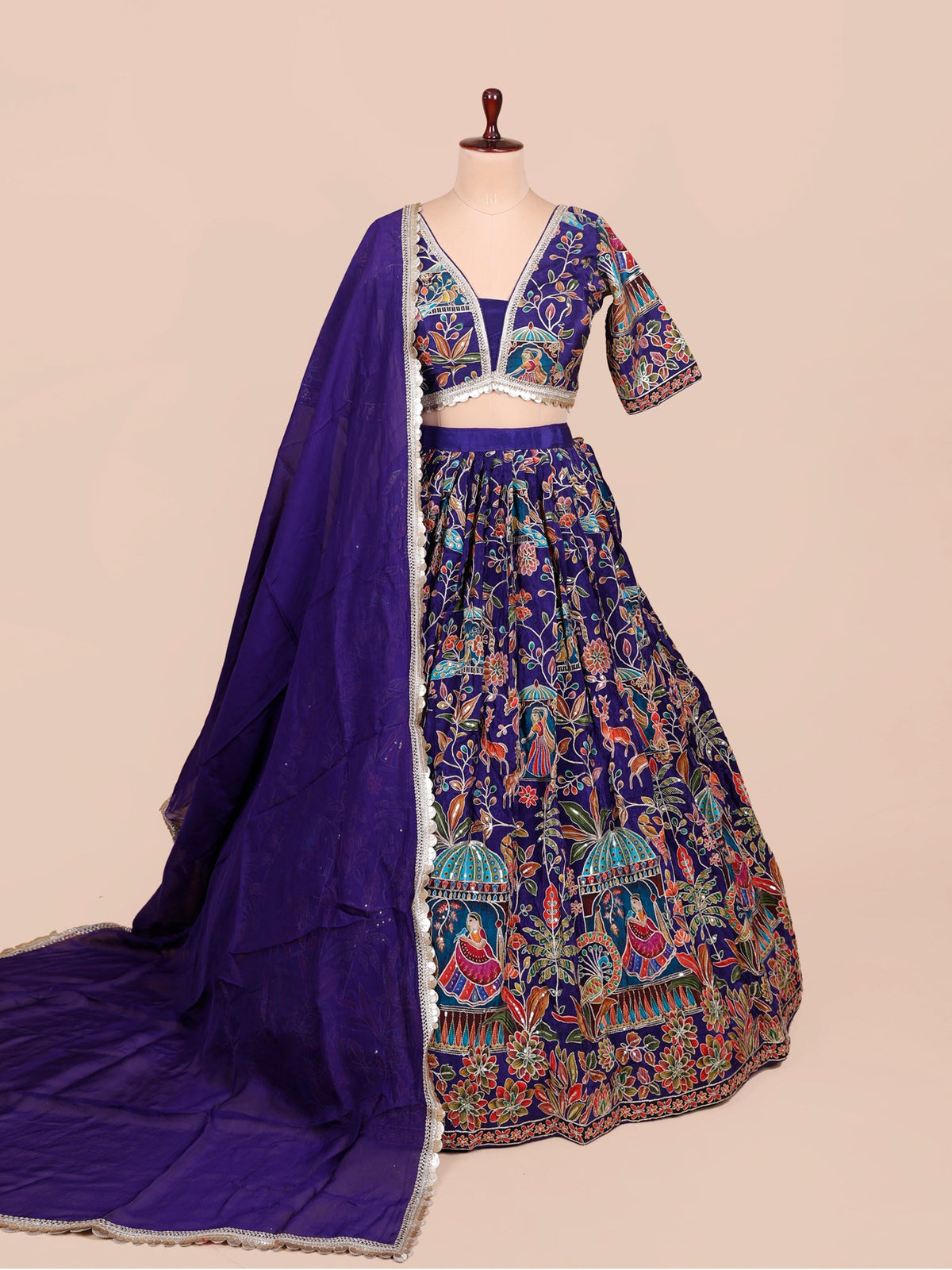MyFashion KLS-2422 Purple Rang Mahal Kashmiri Lehenga