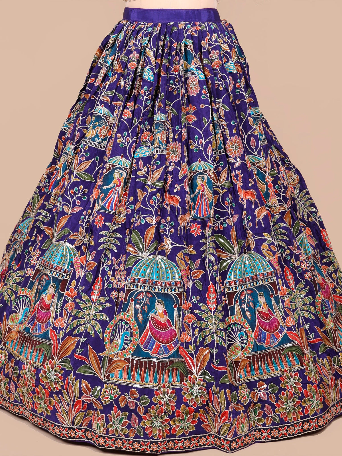 MyFashion KLS-2422 Purple Rang Mahal Kashmiri Lehenga