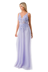 Aspeed Design -P2114  V Neck Floral A Line Dress