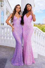 Embellished V Neck Trumpet Dress By Portia And Scarlett -PS22445C
