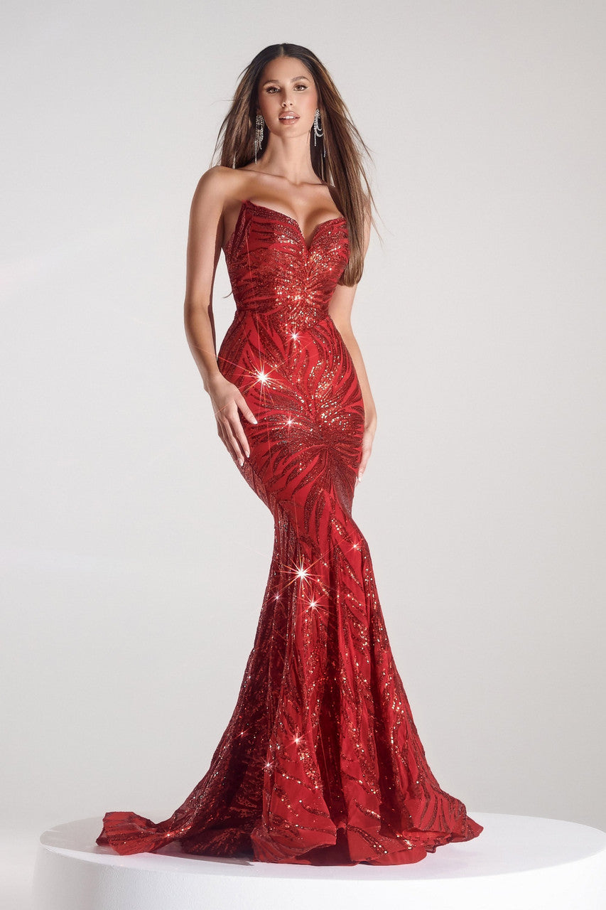 Sequin V Neck Mermaid Dress By Portia And Scarlett -PS22538
