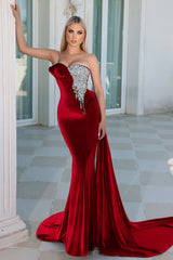 Rhinestone Velvet Sculpted Gown By Portia And Scarlett -PS22626