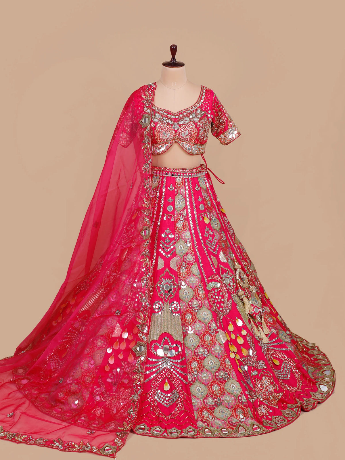 MyFashion KLS-2694 Pink Raw Silk Dilruba Sequin lehenga
