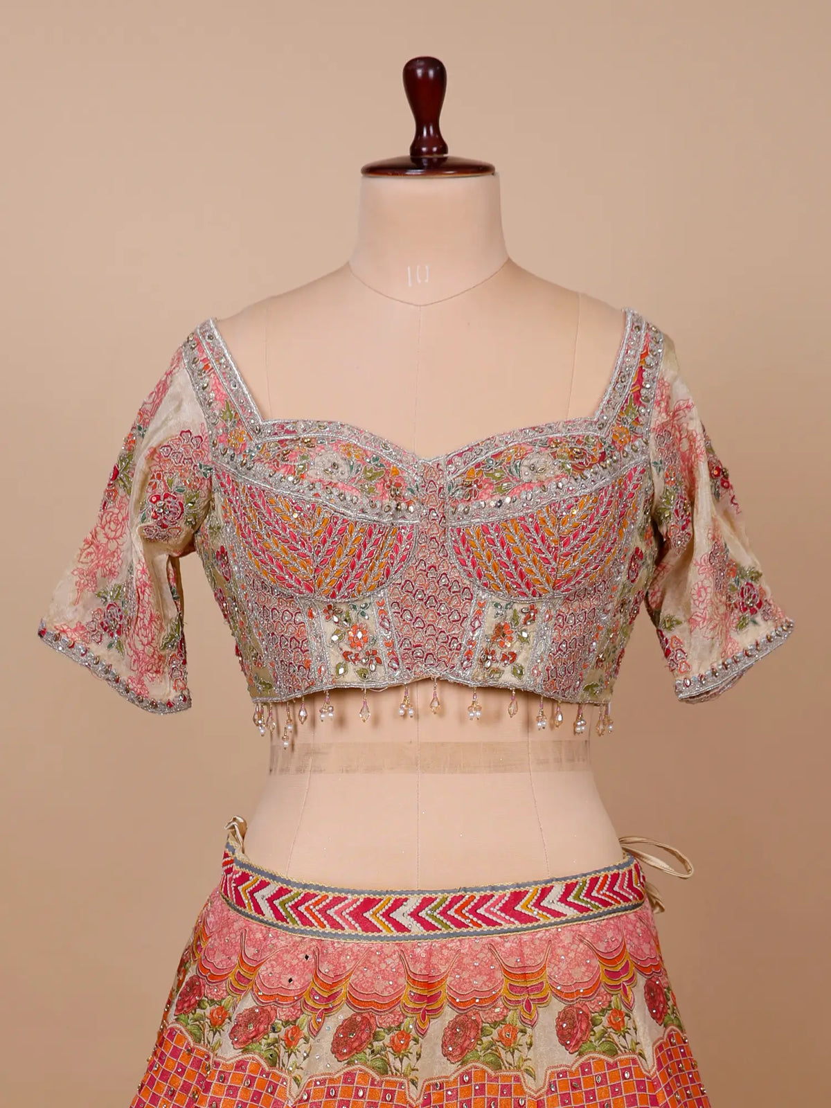 MyFashion KLS-2764 Multi Color Silk Lehenga Mirror Work Design