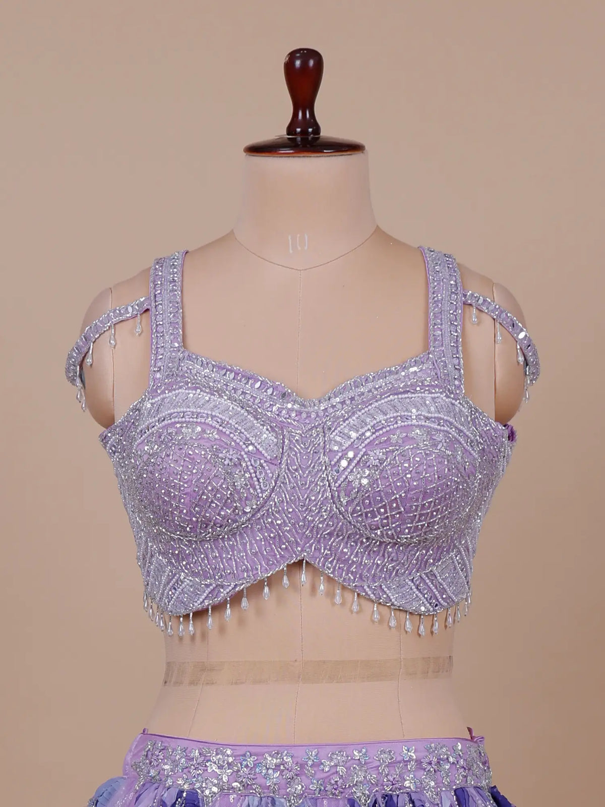 MyFashion KLS-2801 Stylish Lavender Net Lehenga Choli With Pearl Work