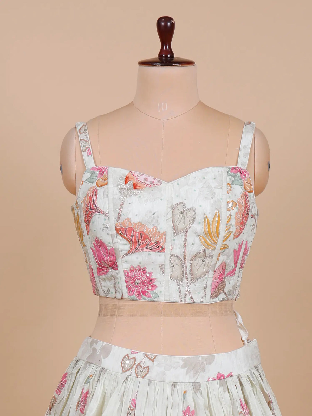 MyFashion KLS-2774 Party Wear Off White Crepe Silk Lehenga