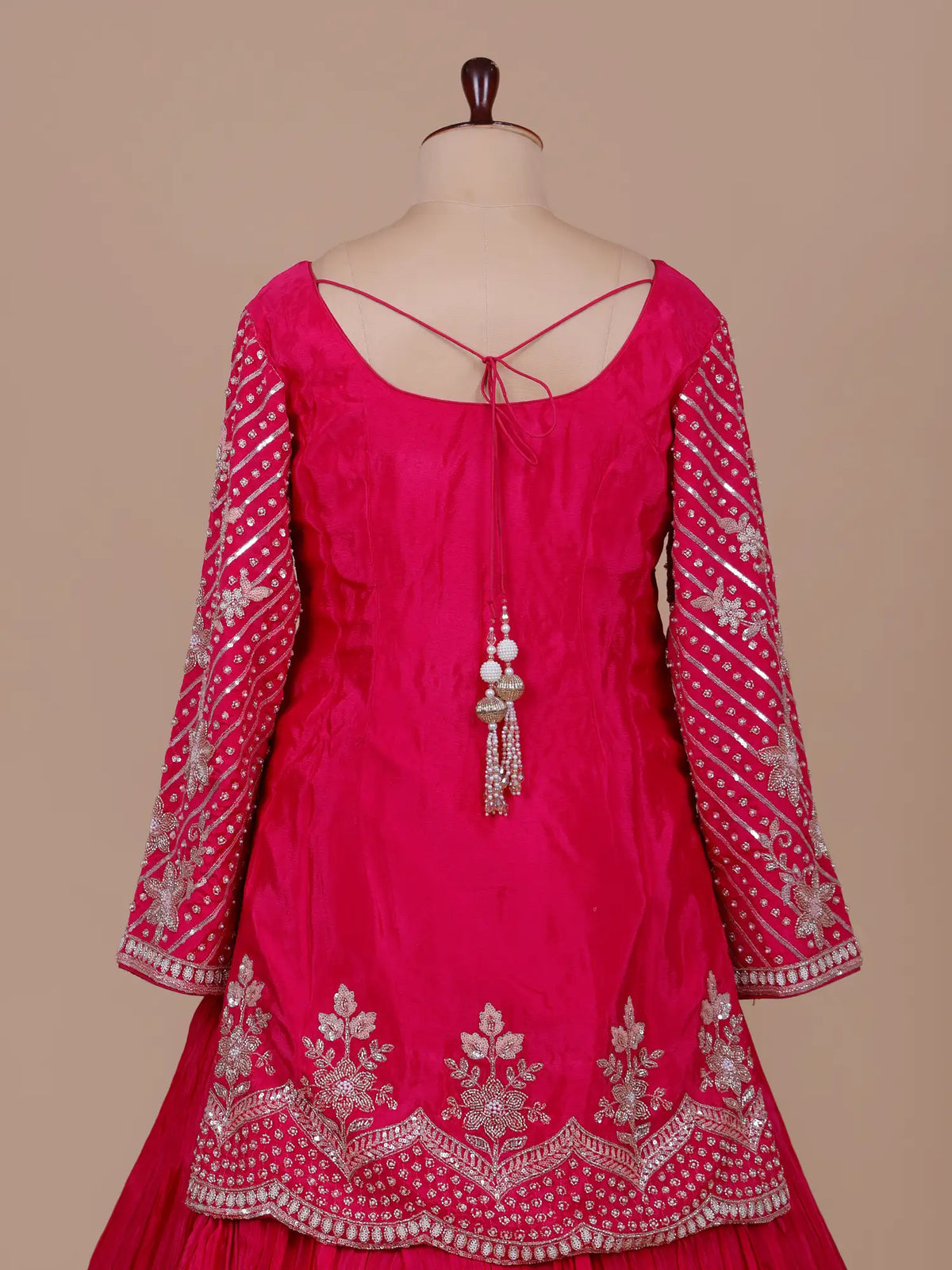 MyFashion -KLS-2844 Rani Pink Peplum Lehenga Set For Wedding And Festive Wear