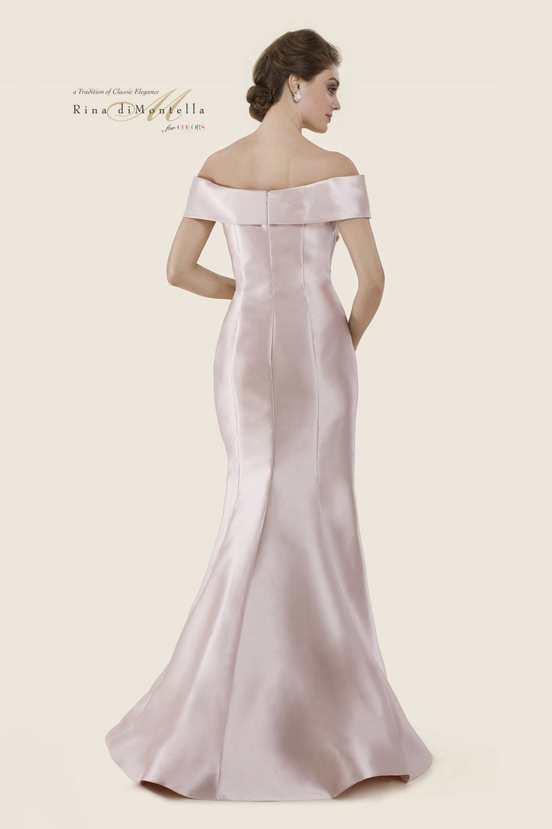 Rina Di Montella Embellished Off-Shoulder Mermaid Dress -RD2602