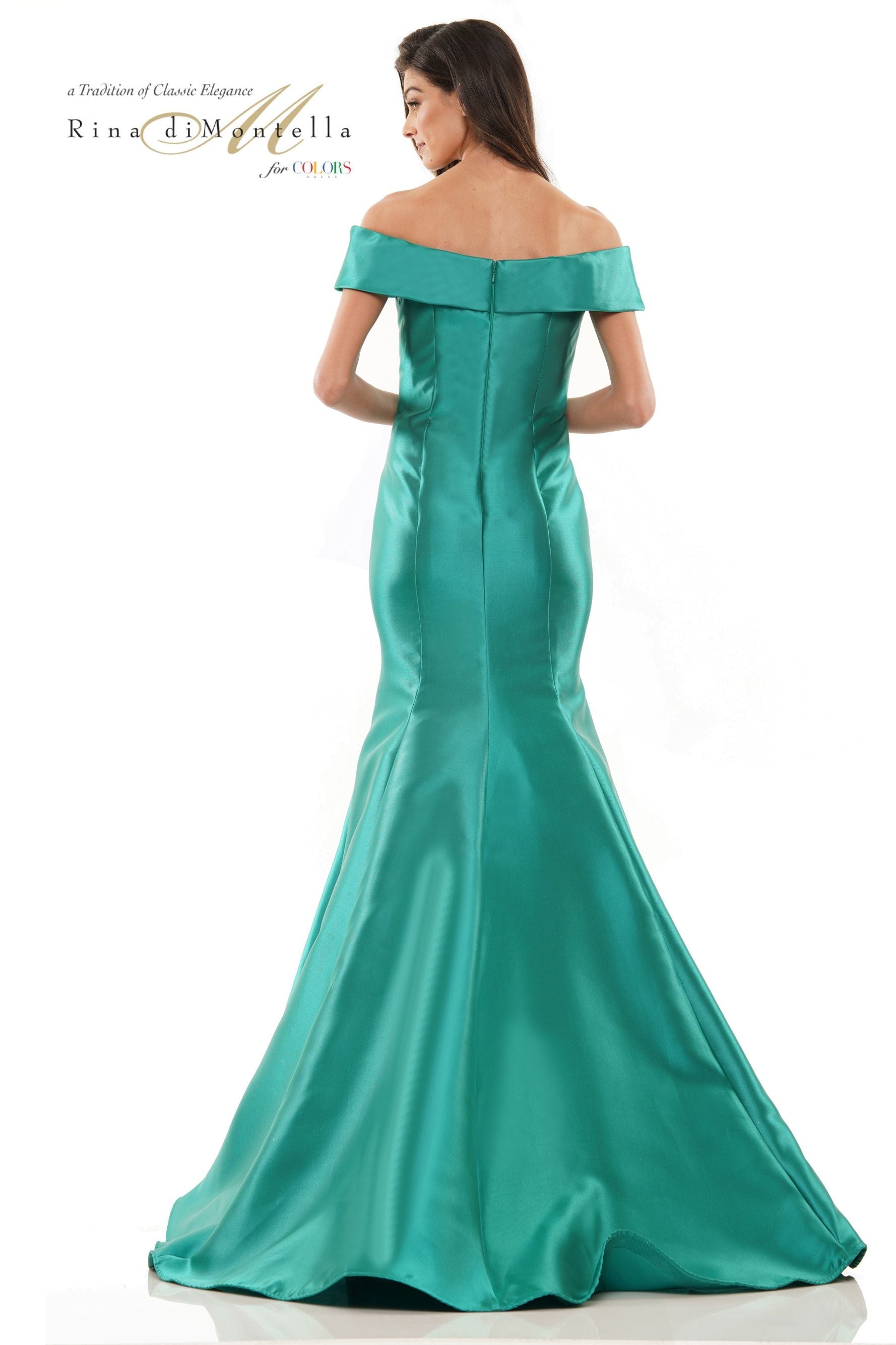 Rina Di Montella-RD2602-1 Embellished Off-Shoulder Mermaid Dress