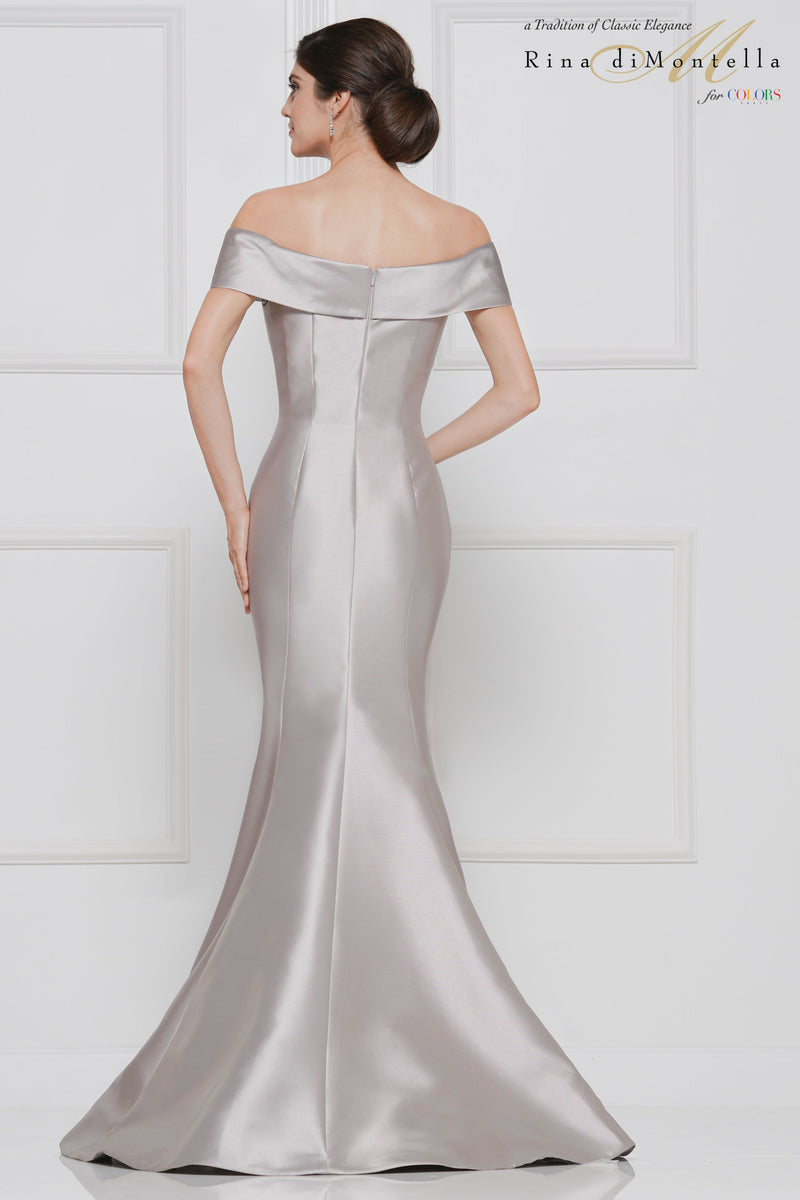 Rina Di Montella Embellished Off-Shoulder Mermaid Dress -RD2602
