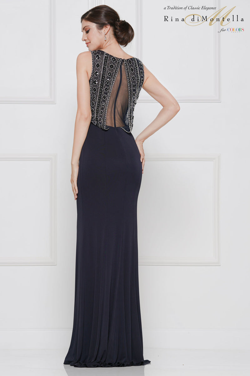 Rina Di Montella High Neck Jersey Gown -RD2609