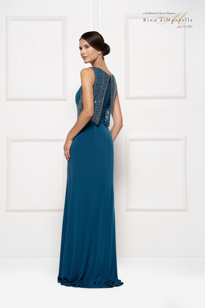 Rina Di Montella High Neck Jersey Gown -RD2609