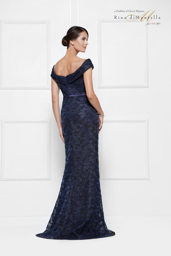 Rina Di Montella Sequin Off The Shoulder Gown -RD2655