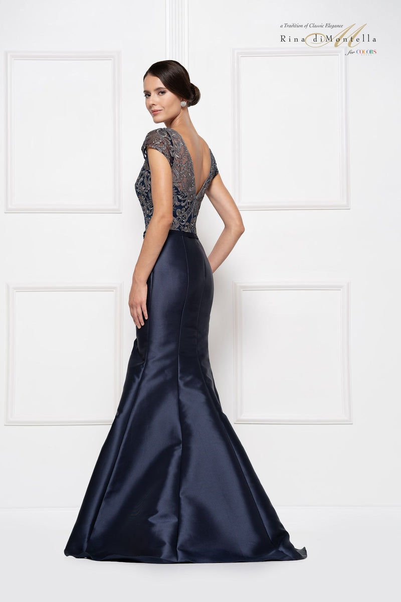 Rina Di Montella Embellished Mikado mermaid gown -RD2684