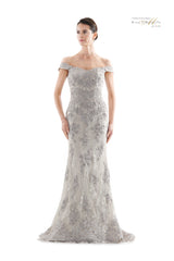 Rina Di Montella Off Shoulder Beaded Lace Mermaid Gown -RD2711