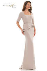 Rina Di Montella Sleeves Square Neck Column Dress -RD2761