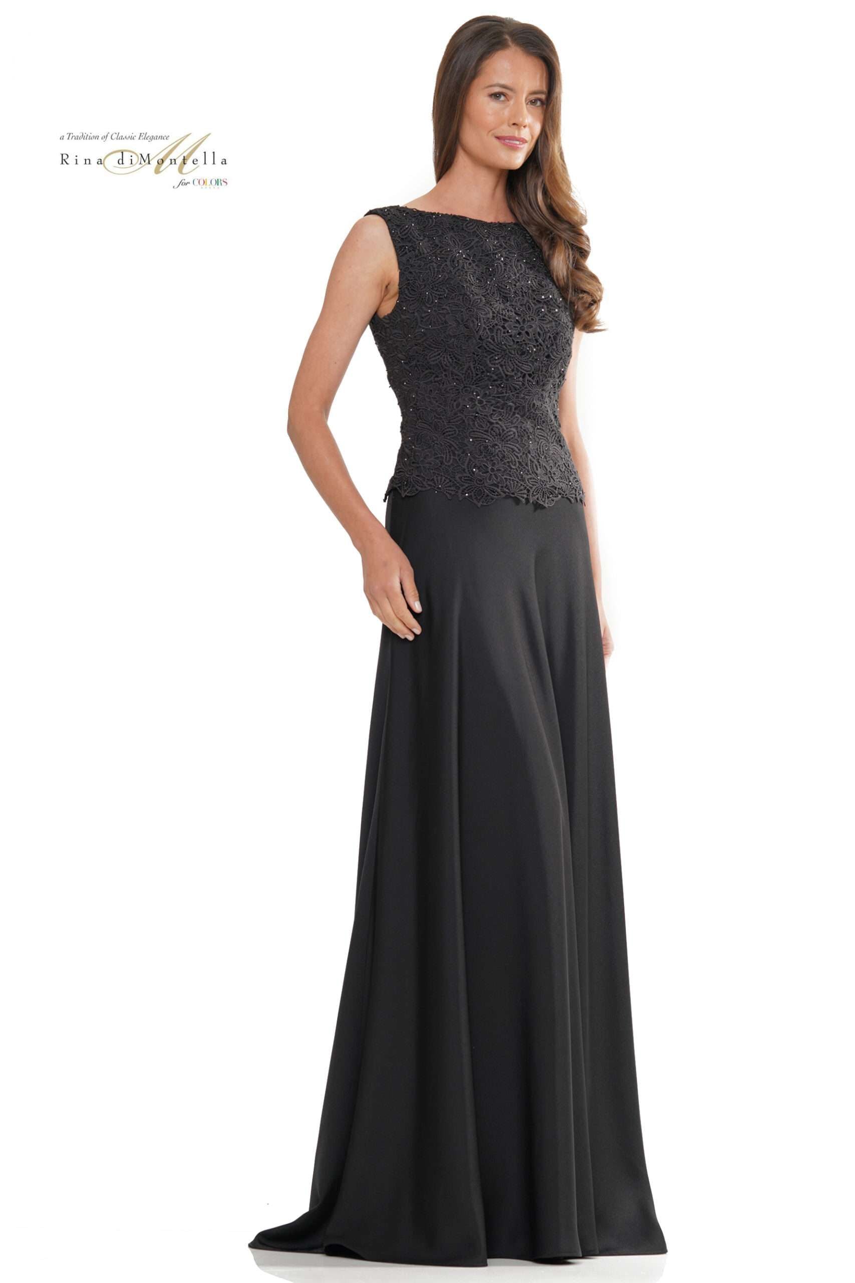 Rina Di Montella -RD2973 Lace Top A-Line Skirt Gown