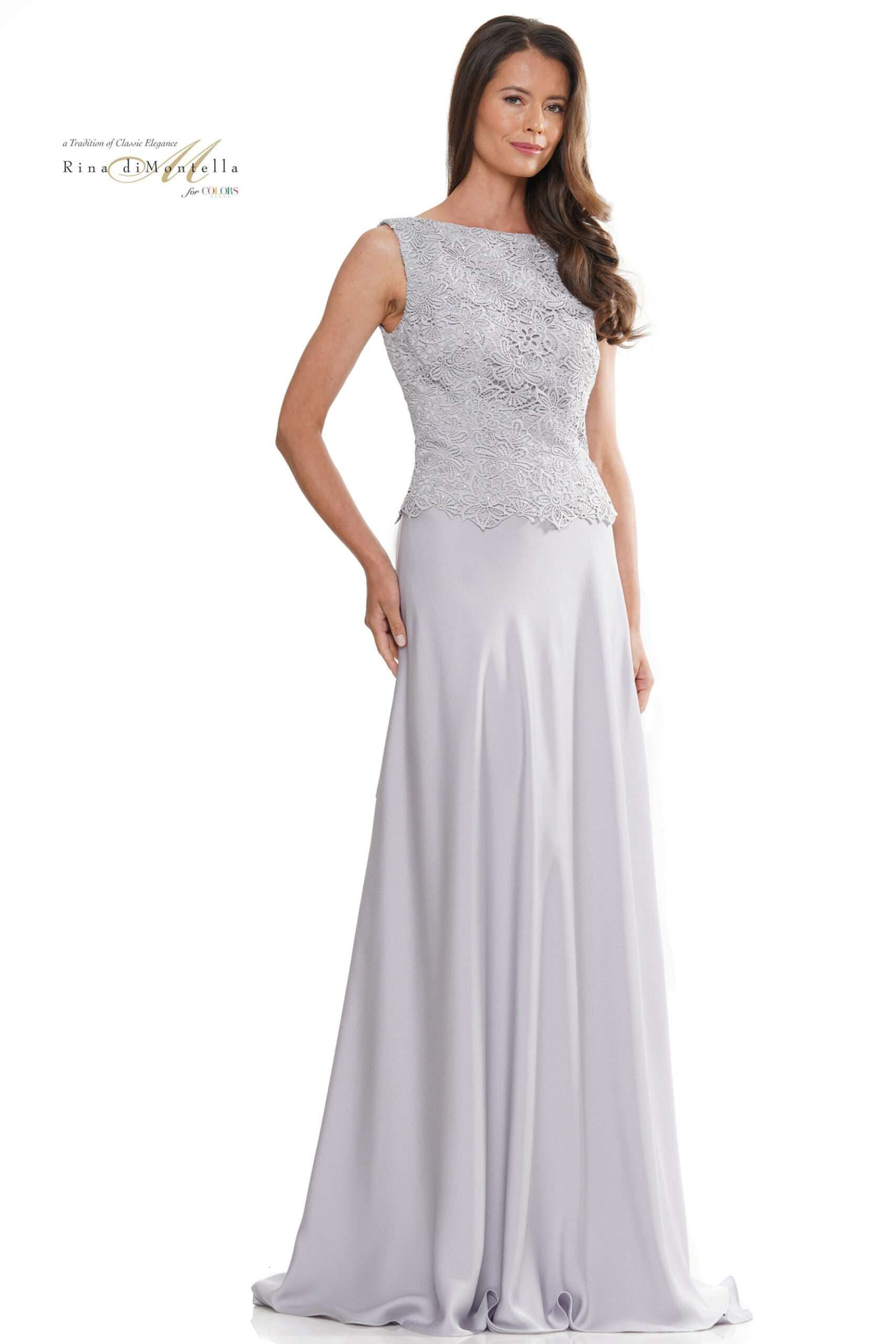 Rina Di Montella -RD2973 Lace Top A-Line Skirt Gown