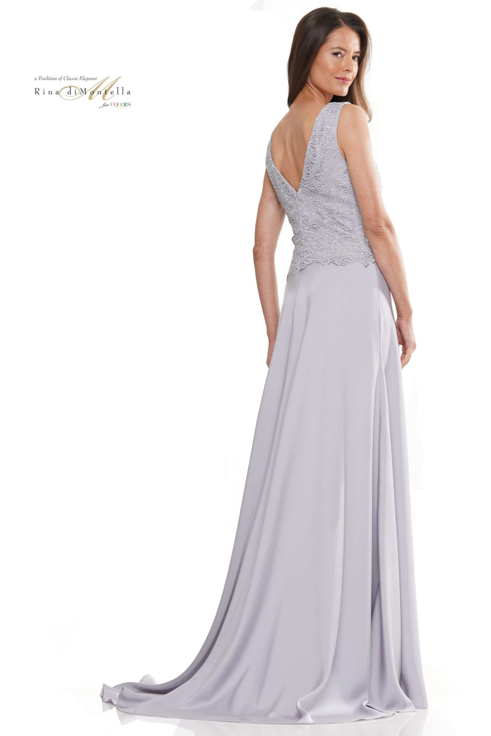 Rina Di Montella -RD2973 Lace Top A-Line Skirt Gown