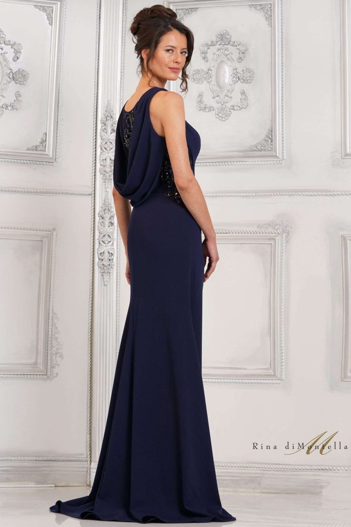 Rina Di Montella -RD3111 Cowl Sheath Evening Dress