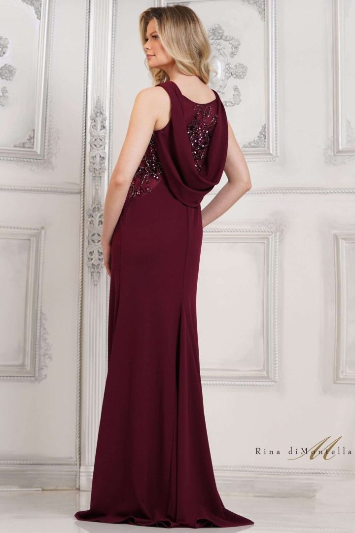 Rina Di Montella -RD3111 Cowl Sheath Evening Dress