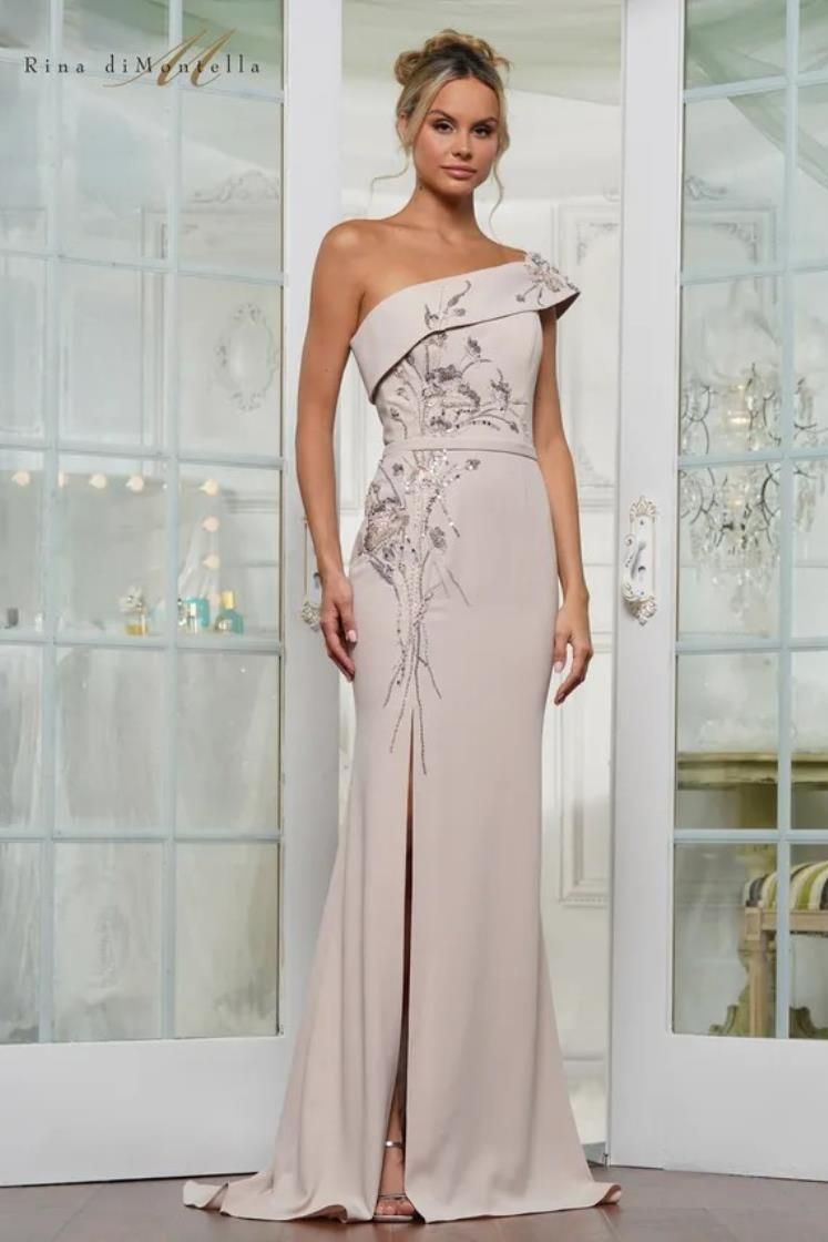 Rina Di Montella -RD3203-1 Beaded Embroidered Applique Gown