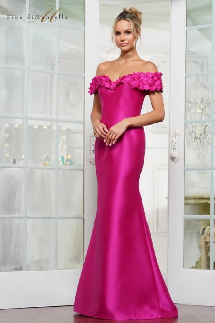 Rina Di Montella RD3254-1 Mikado Off-the-shoulder Mermaid Gown