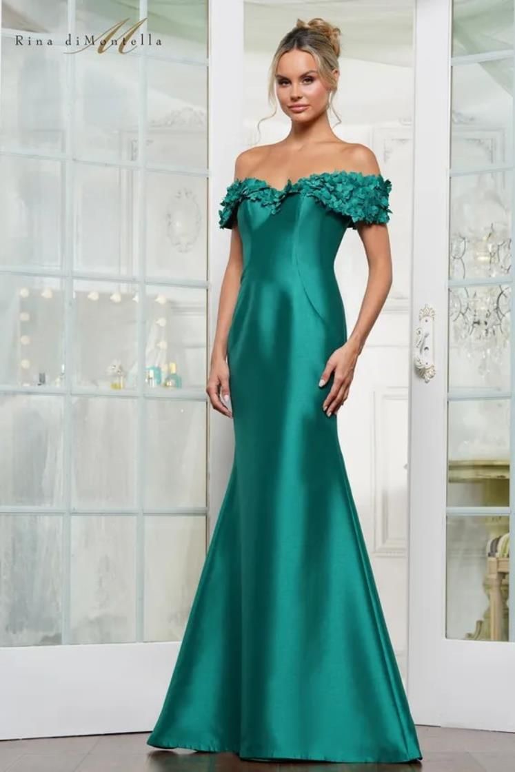 Rina Di Montella RD3254 Mikado Off-the-shoulder Mermaid Gown