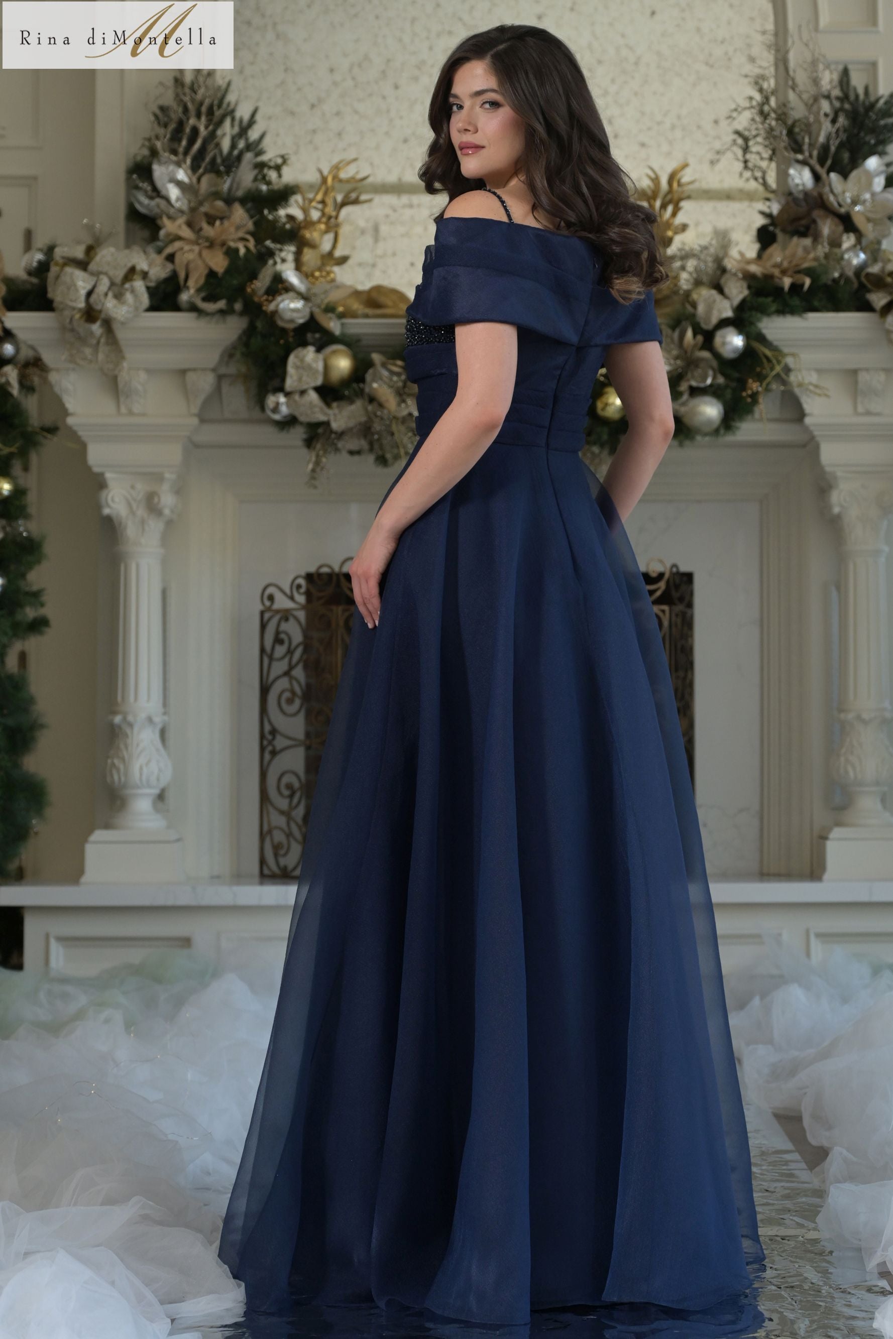 Rina Di Montella -RD3303 Beaded Asymmetrical A-line Gown