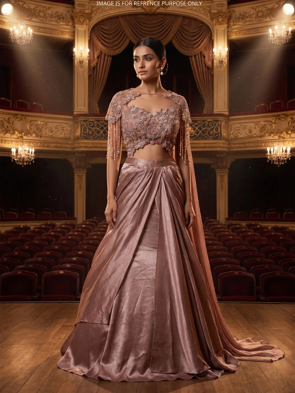 MyFashion KLS-2736 Rose Gold Silk Diamond Work Designer Lehenga Choli