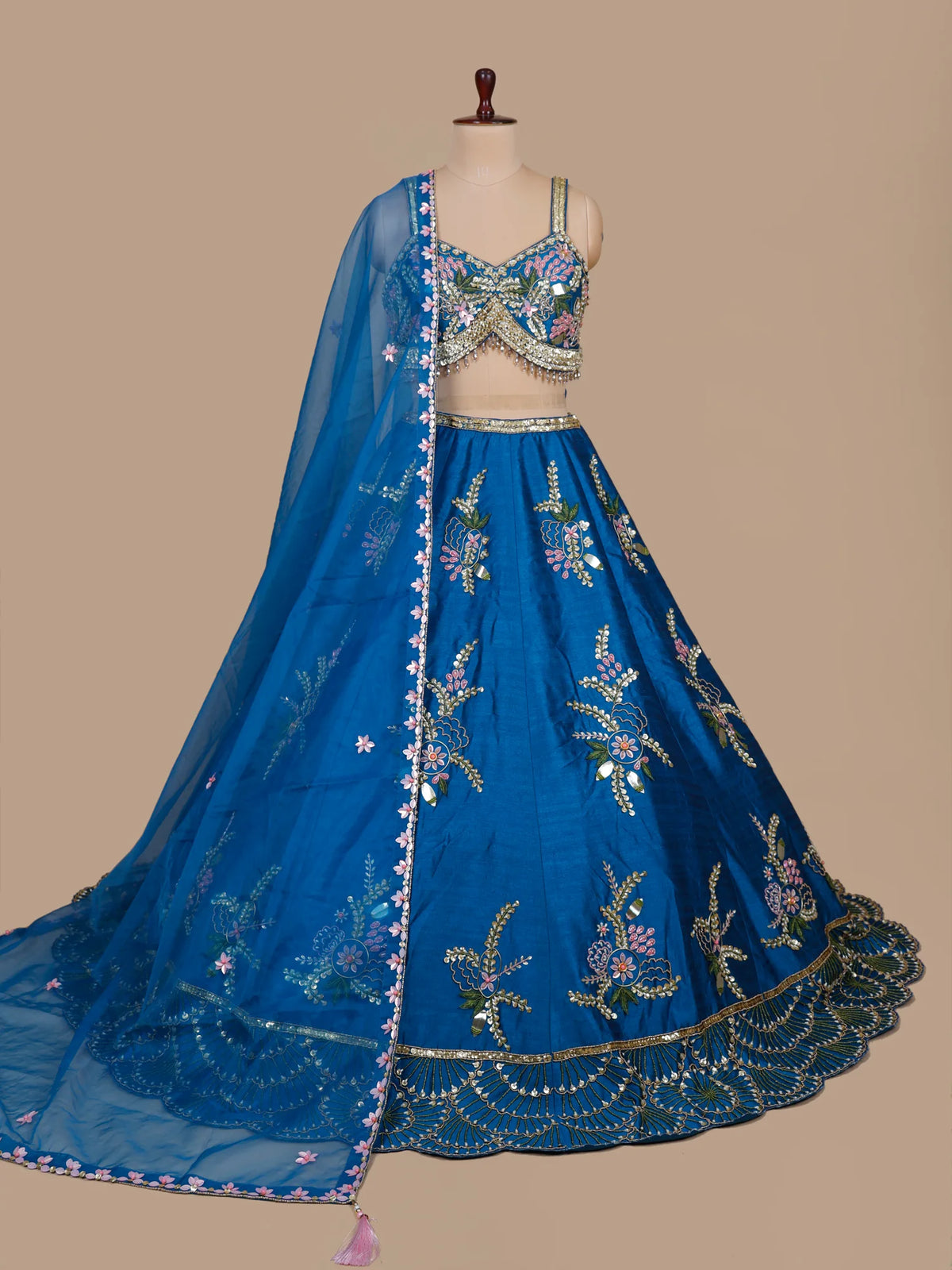 MyFashion KLS-2714 Royal Blue Raw Silk Lehenga Buy Online Wedding Wear Design
