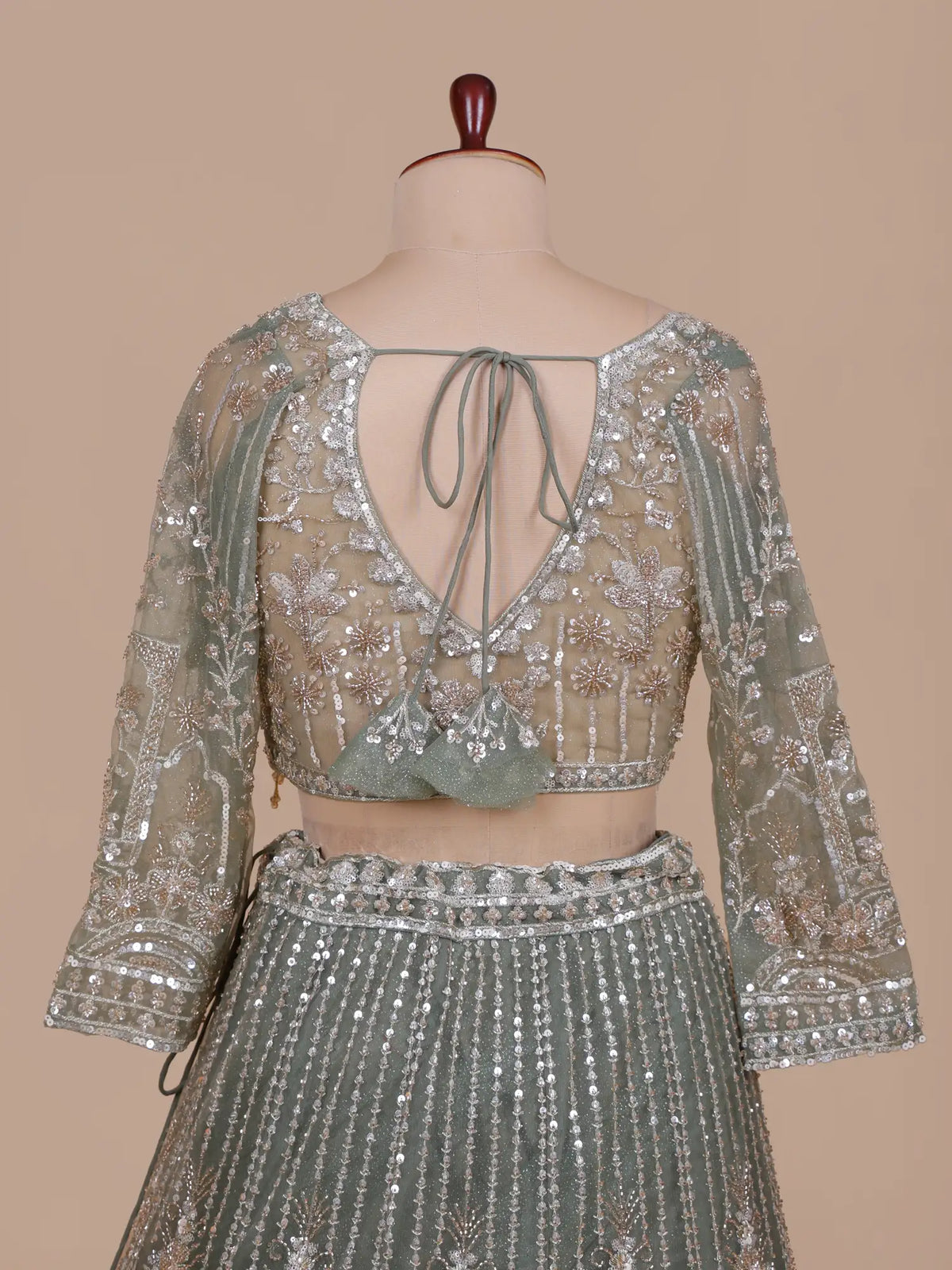 MyFashion -KLS-2923 Trendy Sage Green Net Lehenga Set For Party And Wedding Wear