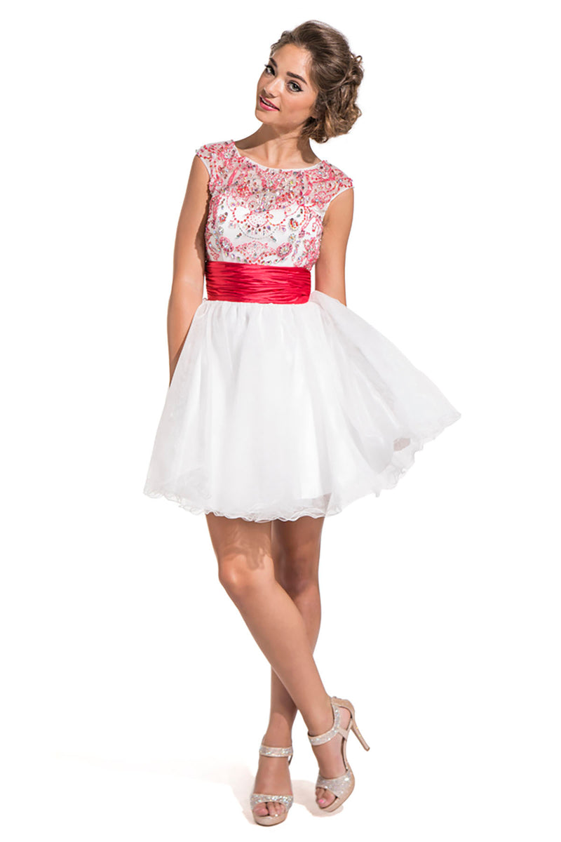 Aspeed Design -S1233 Beaded Bodice A Line Short Dress