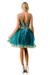 Aspeed Design -S2738J Embroidered Tulle Short Dress