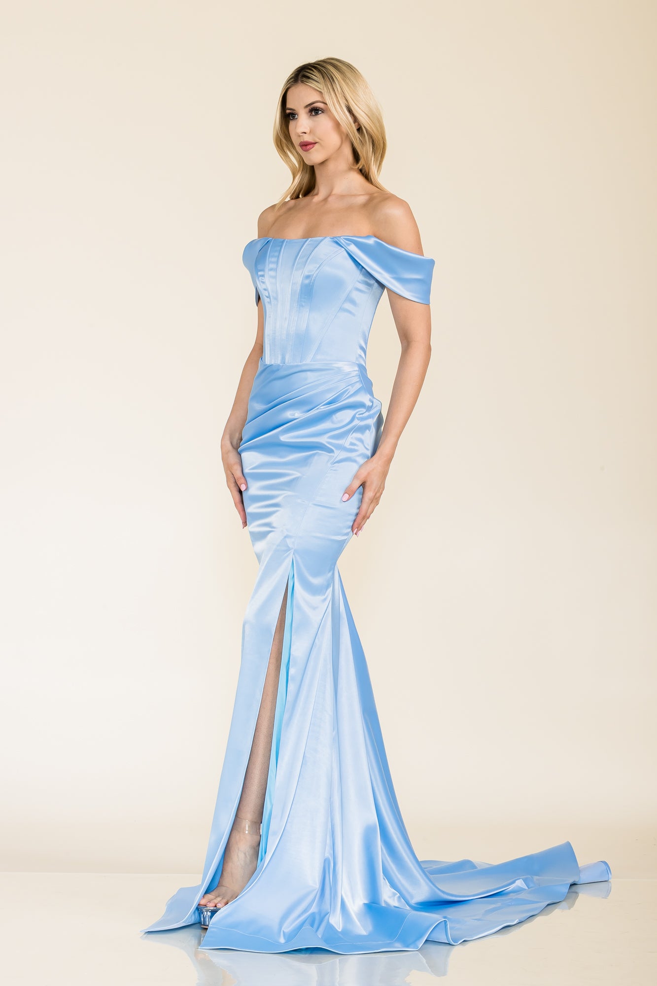 Prima Dress -SA502311 Corset Bodice Off Shoulder Prom Dress