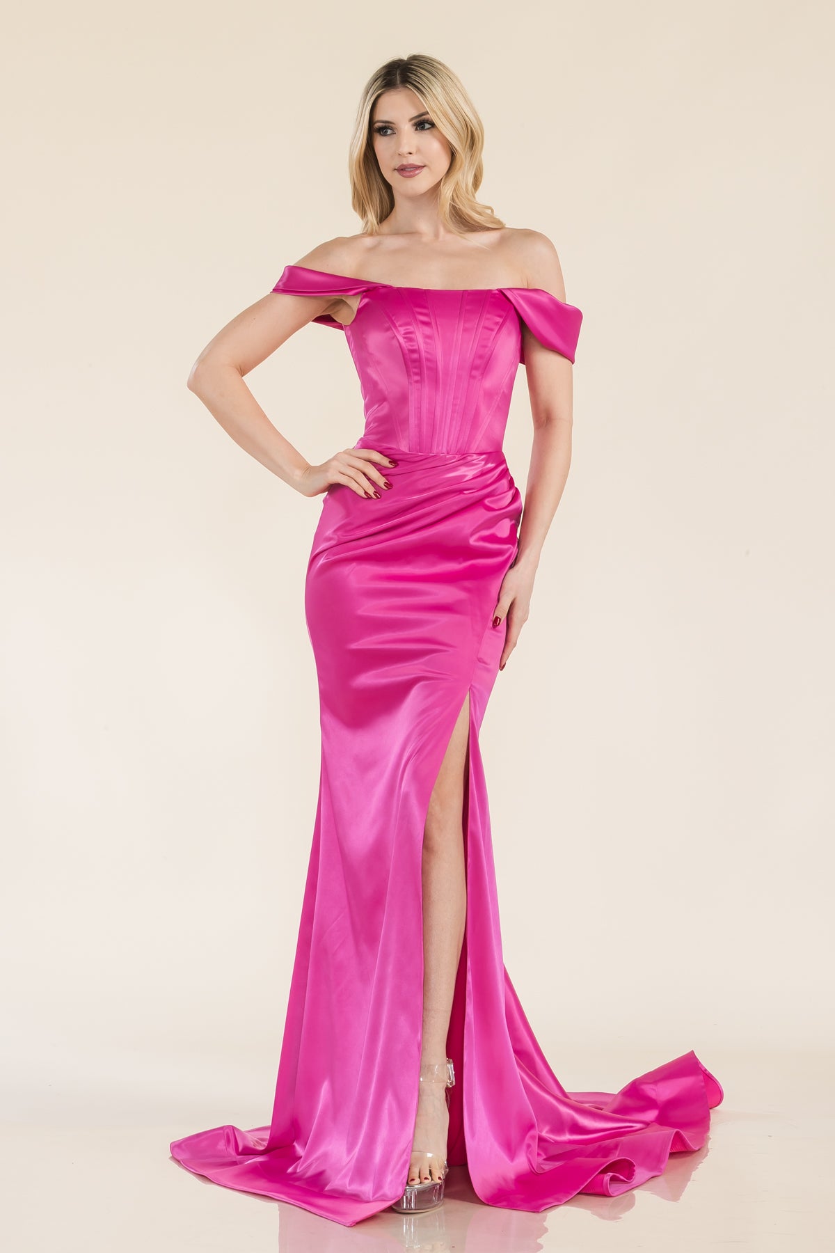 Prima Dress -SA502311 Corset Bodice Off Shoulder Prom Dress