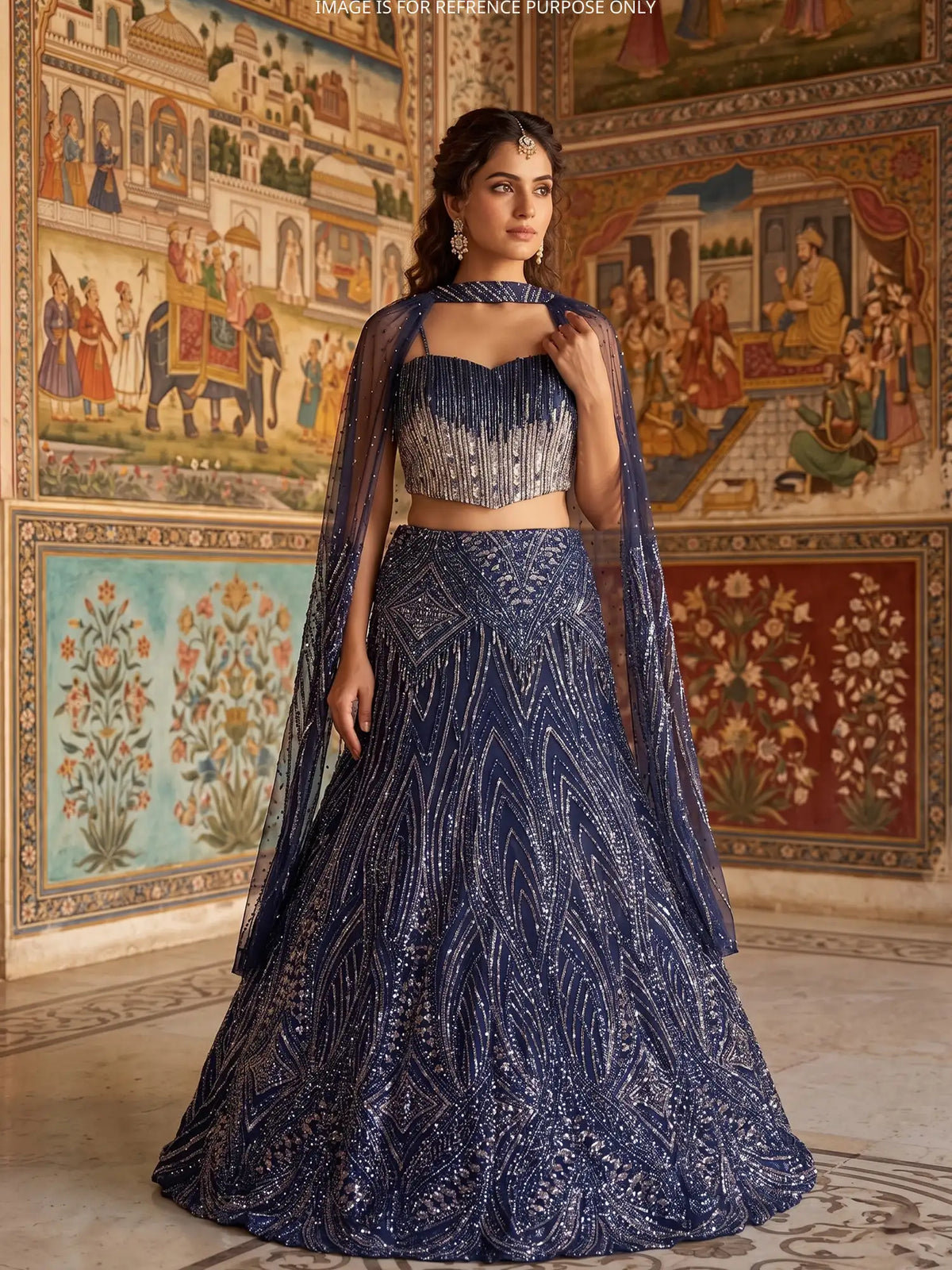 MyFashion -KLS-2852 Navy Blue Mermaid Style Lehenga With Premium Couture Work