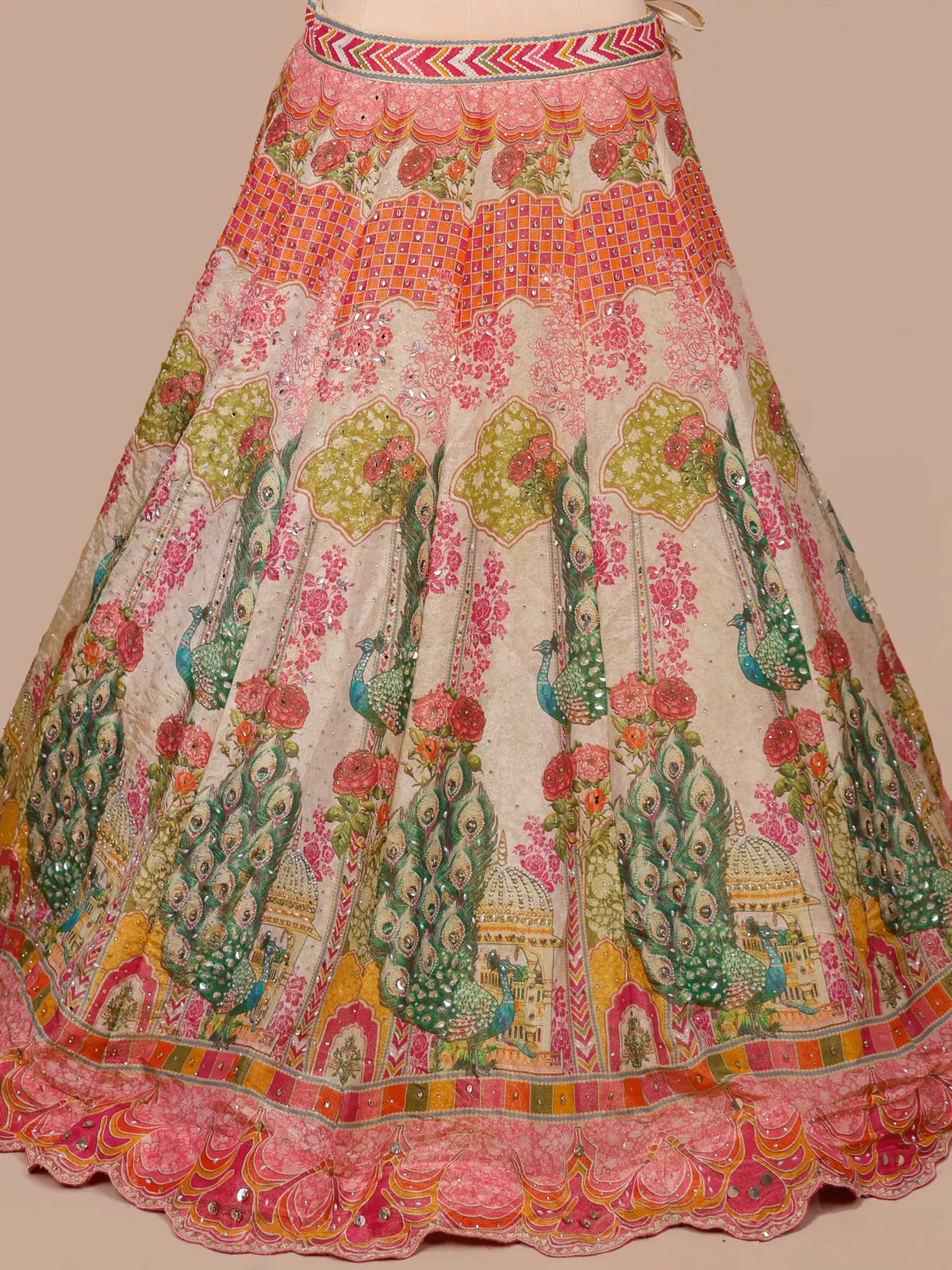 MyFashion KLS-2764 Multi Color Silk Lehenga Mirror Work Design