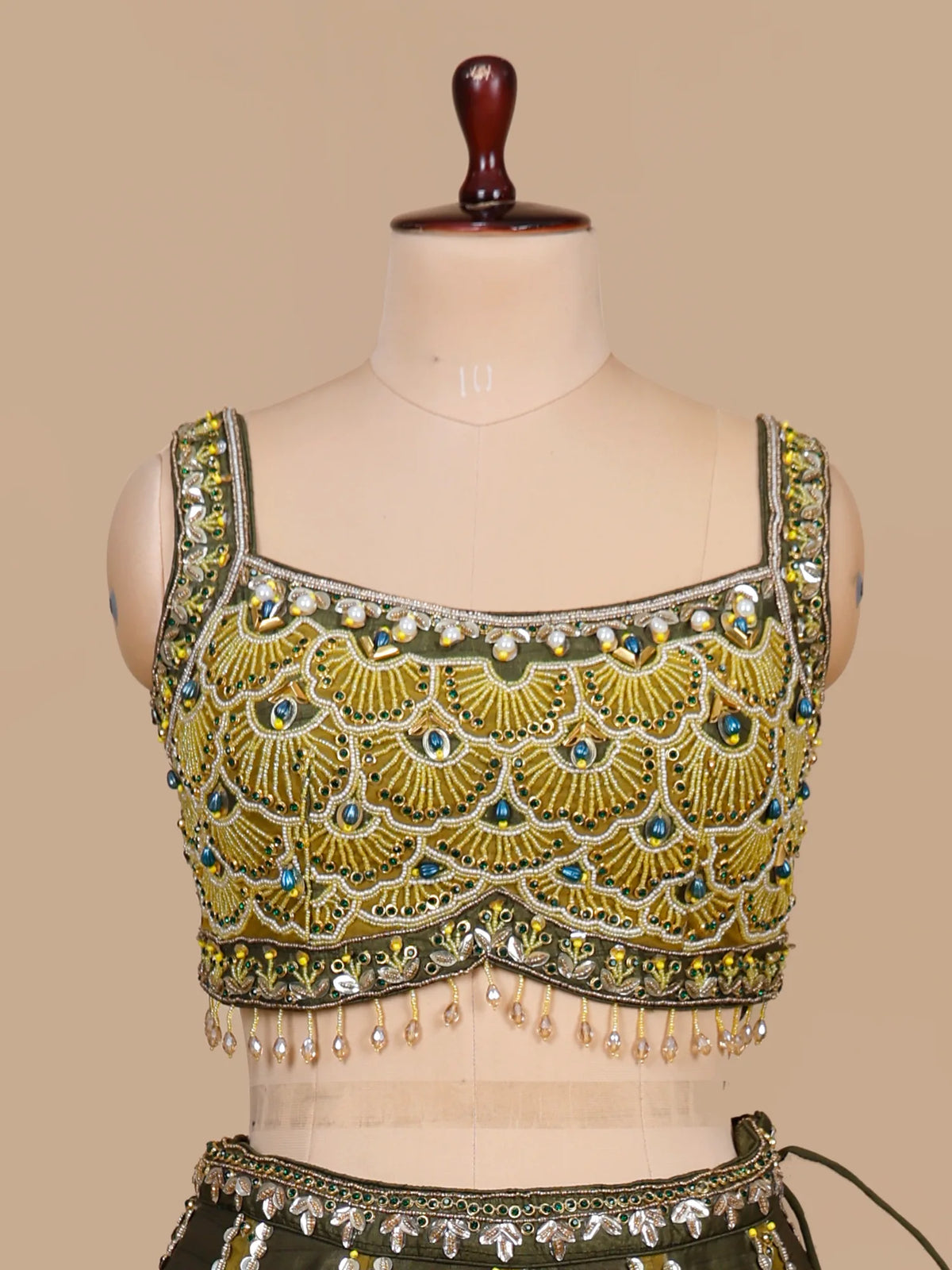 MyFashion KLS-2716 Designer Olive Green Silk Traditional Lehenga