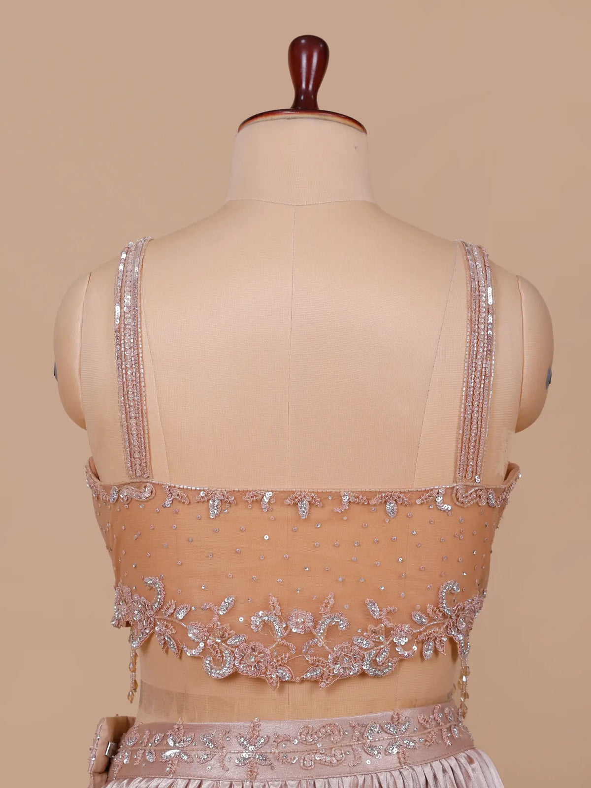 MyFashion KLS-2756 Rose Gold Satin Lehenga With Diamond Work