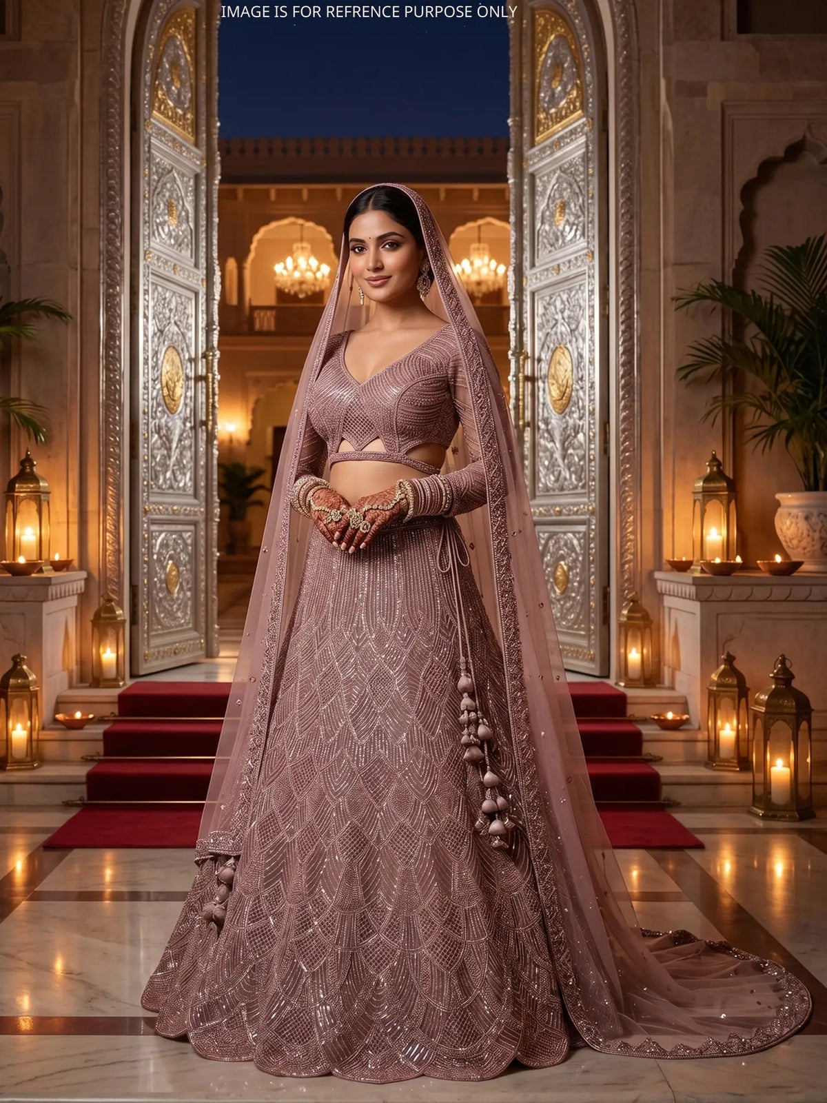 MyFashion KLS-2808 Stylish Rose Pink Designer Net Lehenga Choli With Beads Work
