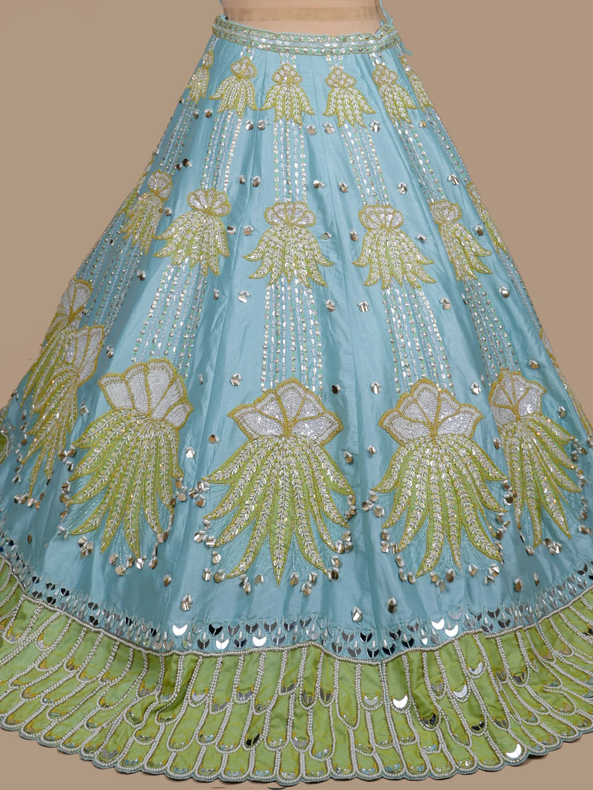 MyFashion KLS-2713 Party Wear Raw Silk Pearl Work Lehenga