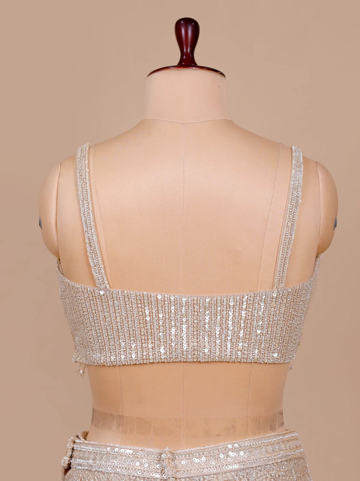 MyFashion KLS-2742 Champagne Net Fishcut Lehenga With Sequins Work