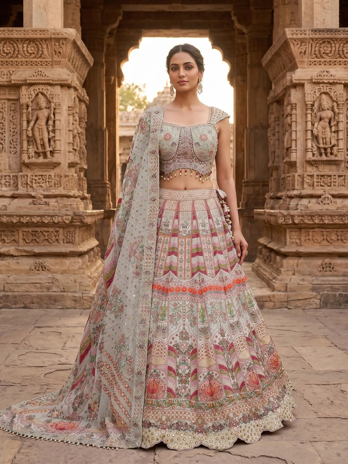 MyFashion KLS-2763 Trending Designer Multi Silk Lehenga Set Pearl Sequins Work