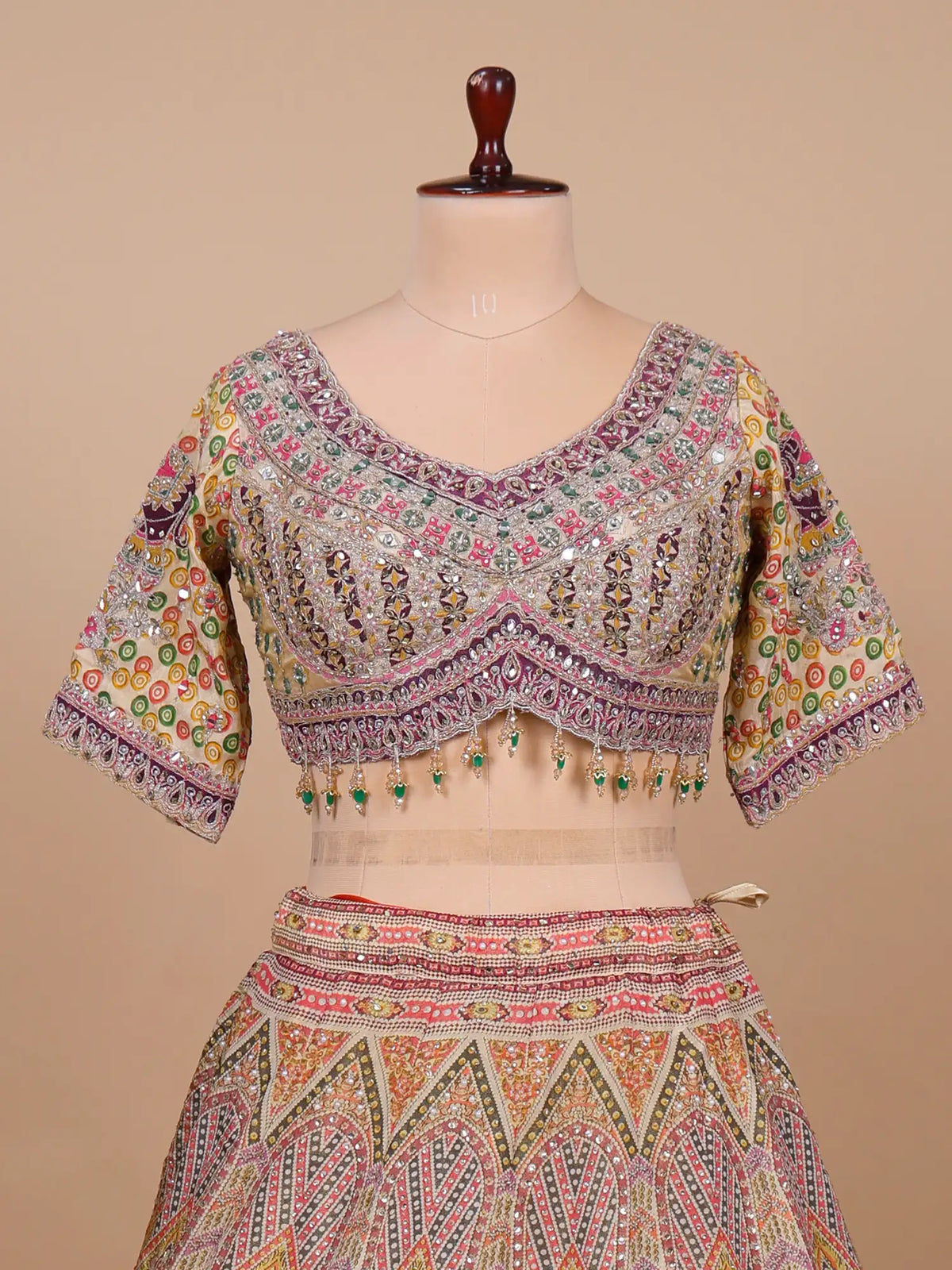 MyFashion KLS-2772 Multi Color Silk Lehenga With Mirror Work