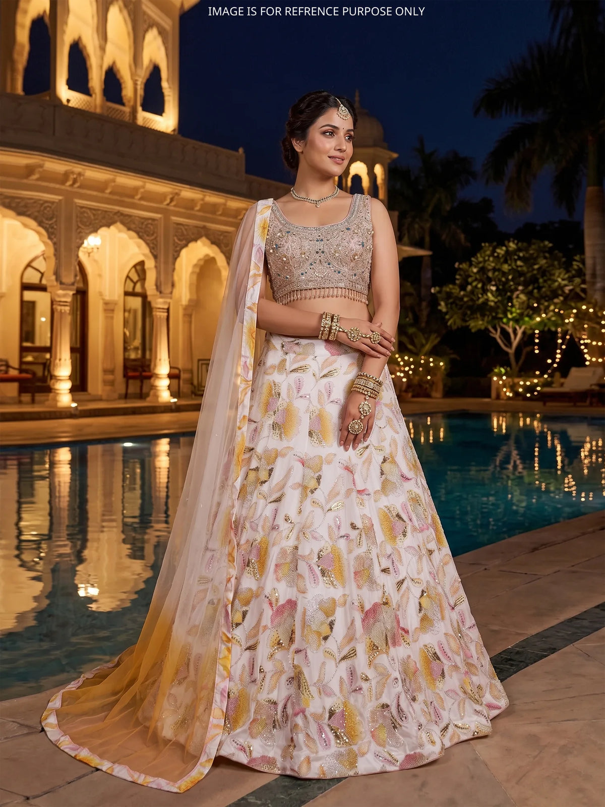 MyFashion KLS-2799 Floral Organza Lehenga Choli With Sequins Design