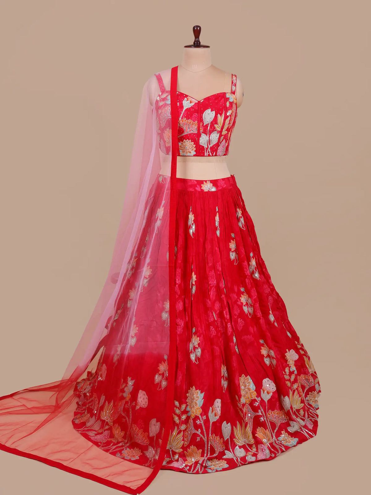 MyFashion KLS-2777 Rani Color Party Wear Crepe Silk Lehenga